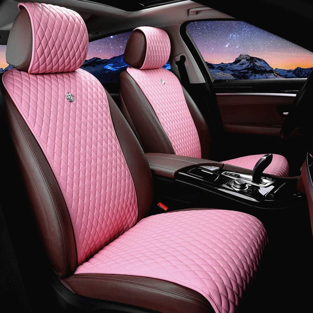 Gray Leather Universal Front and Rear Car Seat Covers 9PCS R880747