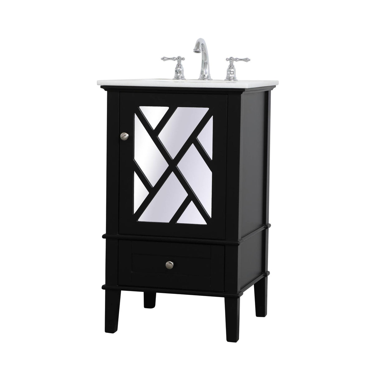 Grey Vanity Cabinet Set with Marble Top G19206