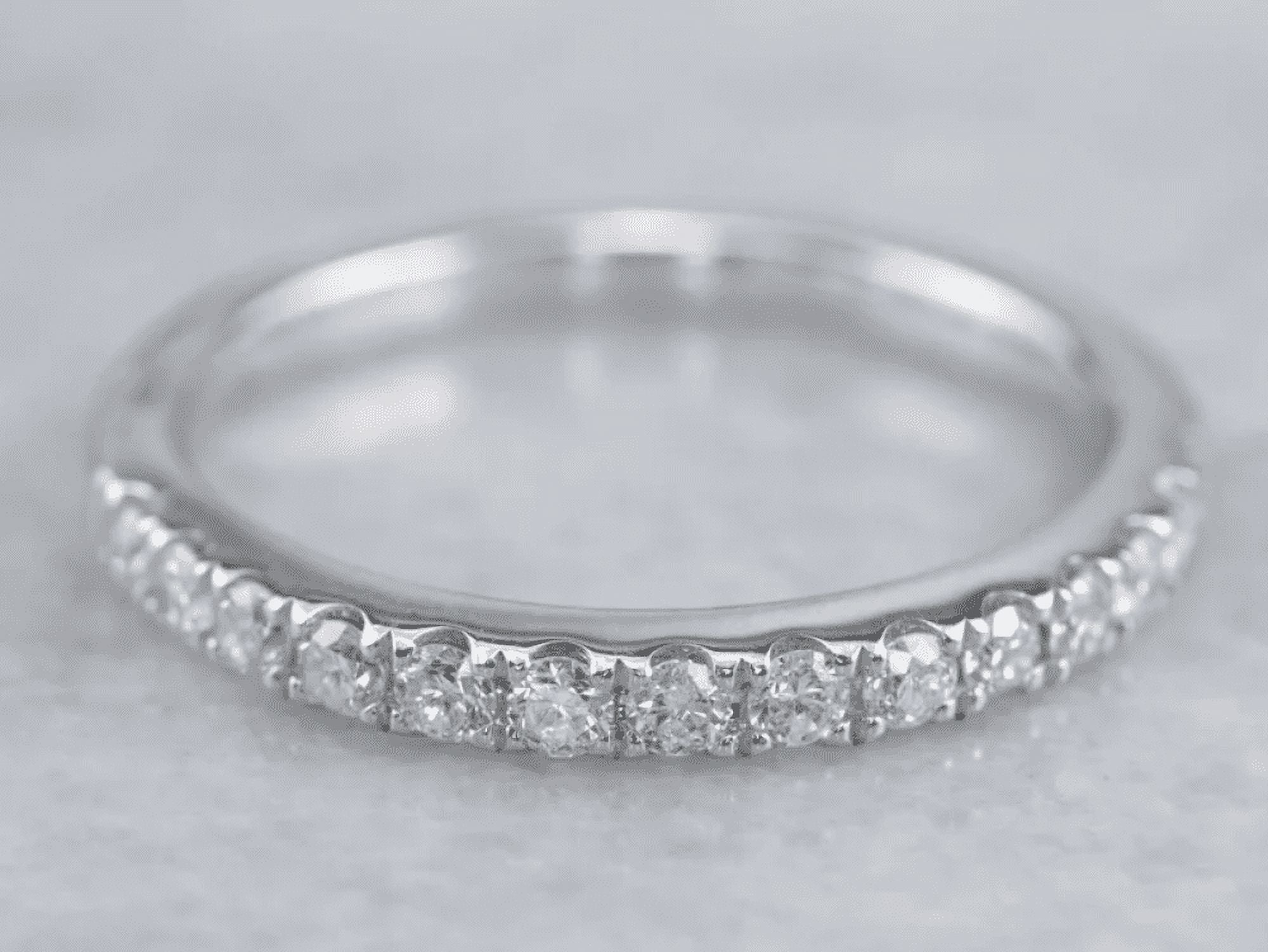 14k White Gold Half Eternity Band Ring G865605