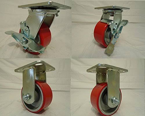 Heavy Duty Polyurethane Wheel on Steel Hub with Brak and Rigid Tool Box Q15032