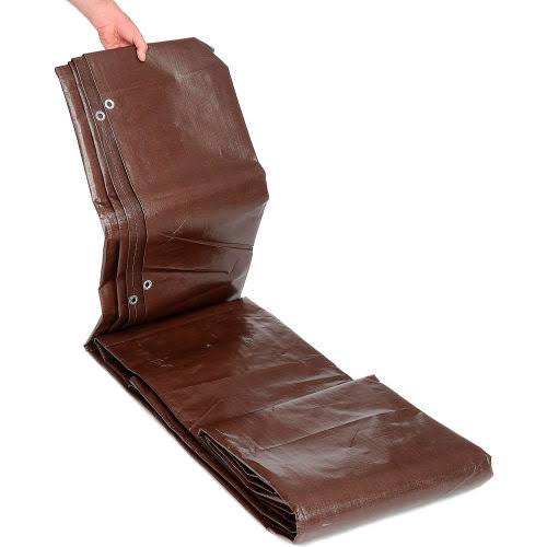 20' x 20' Super Heavy Duty 8 oz. Brown Tarp W5052