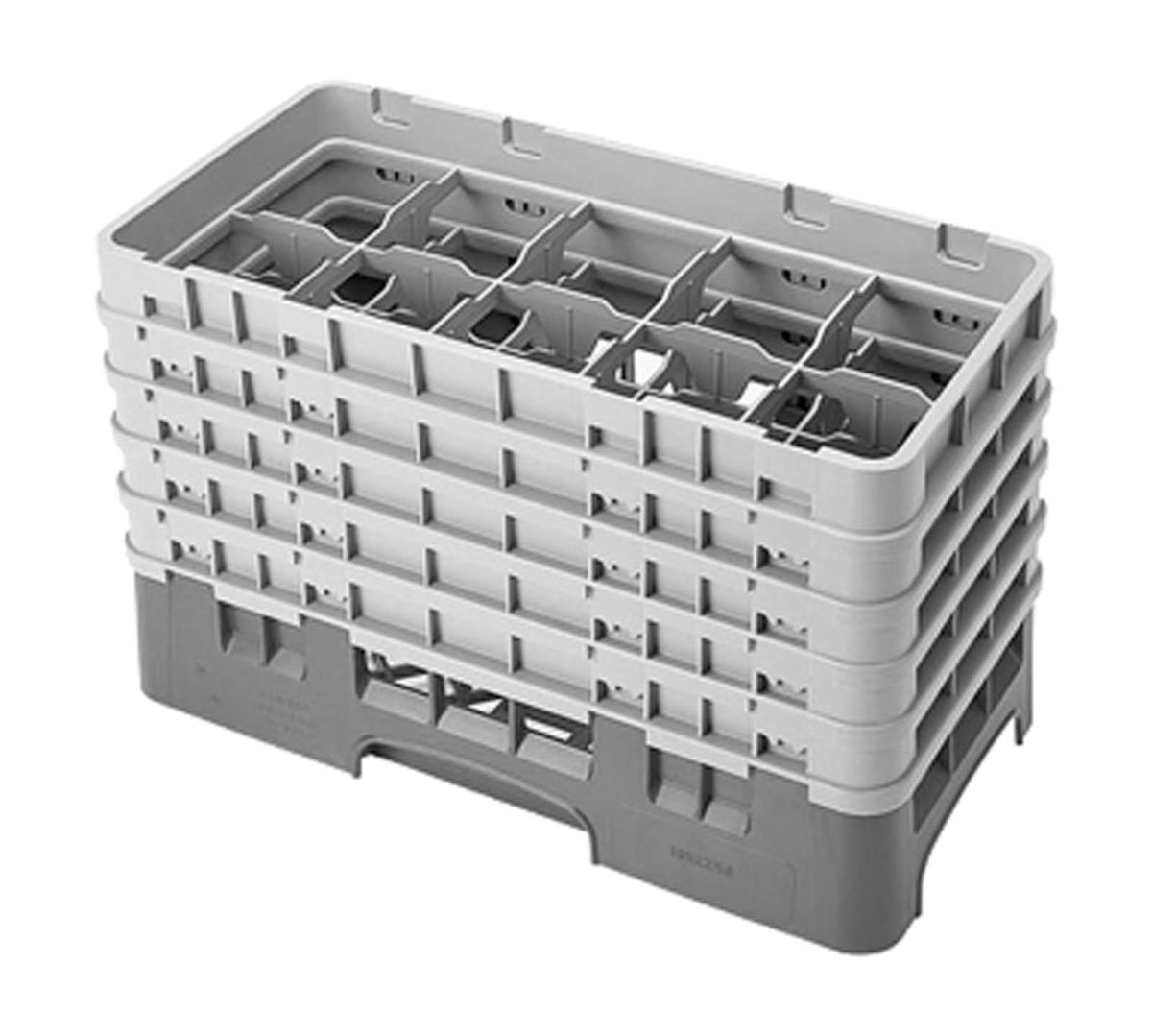 10 Compartment Half Size Glass Rack with 5 Extenders Soft Gray A232283