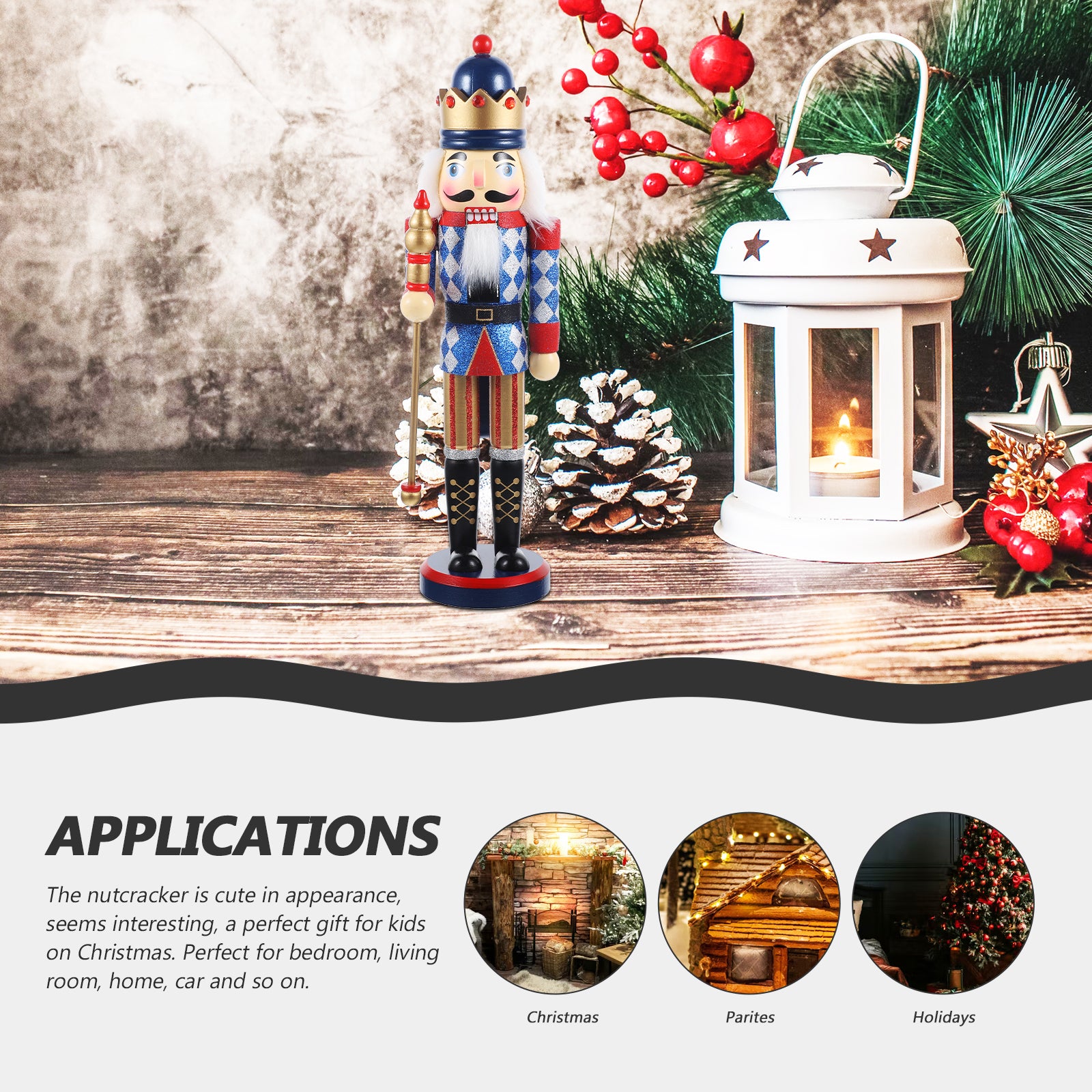 Nutcracker Wooden Ornament Decor Doll Z22613