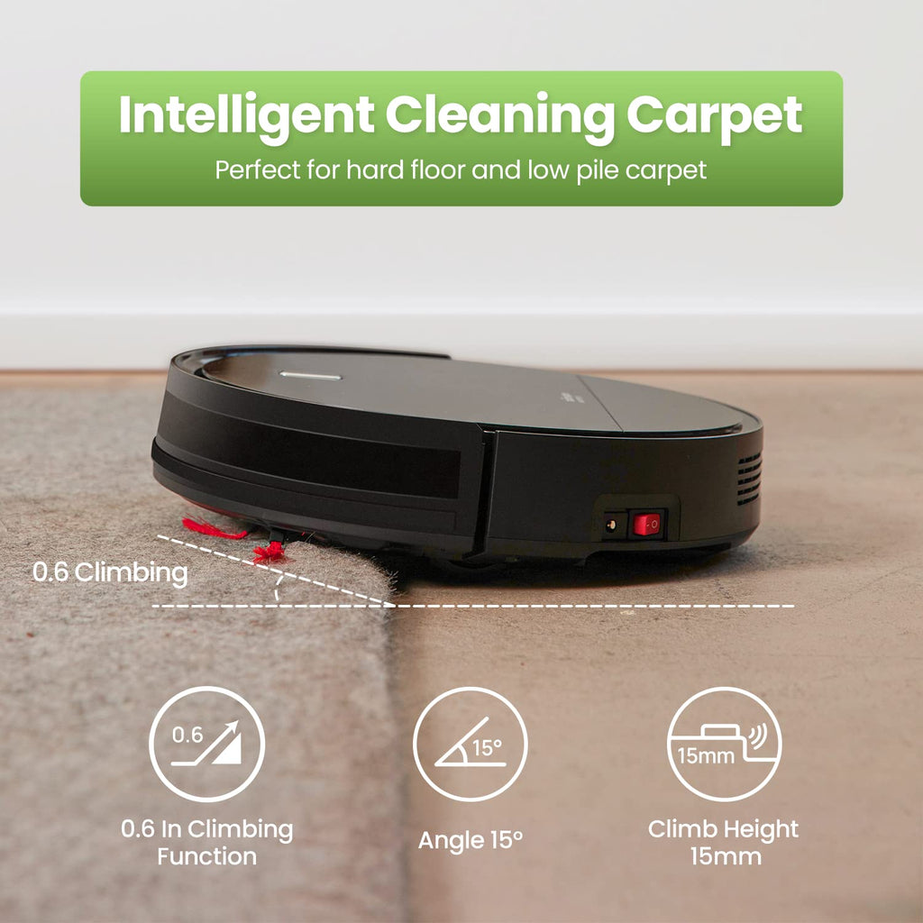 Robot Vacuum Cleaner with Gyro Navigation, 2600mAh, Black Y3103