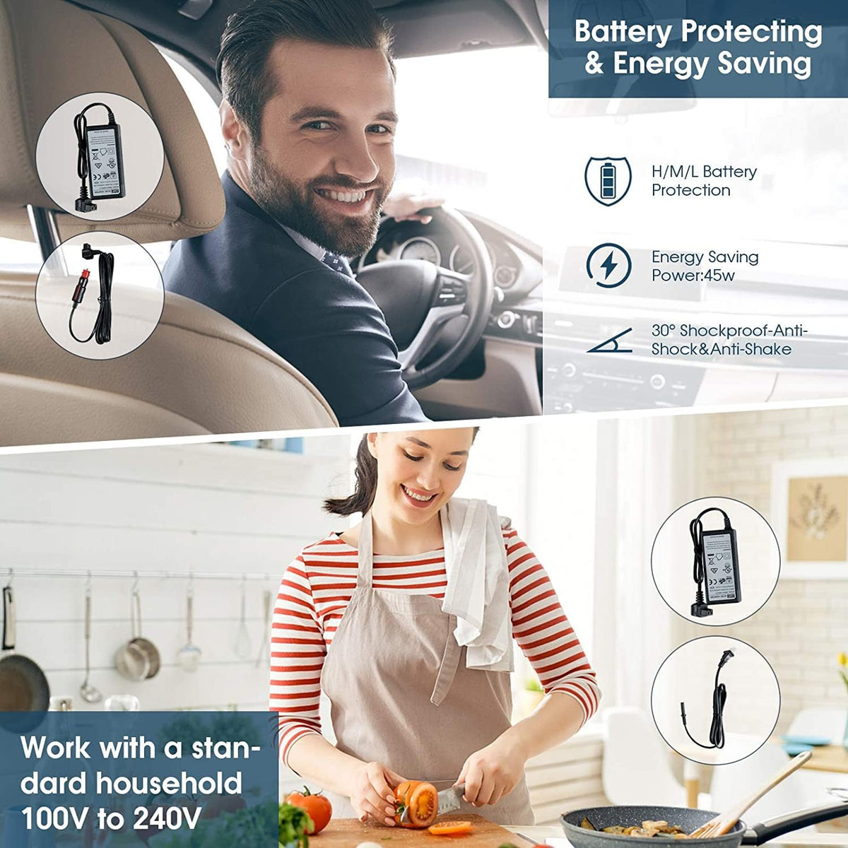 53QT 12 Volt Car Refrigerator Portable Refrigerator Electric Compressor Freezer Cooler T6960