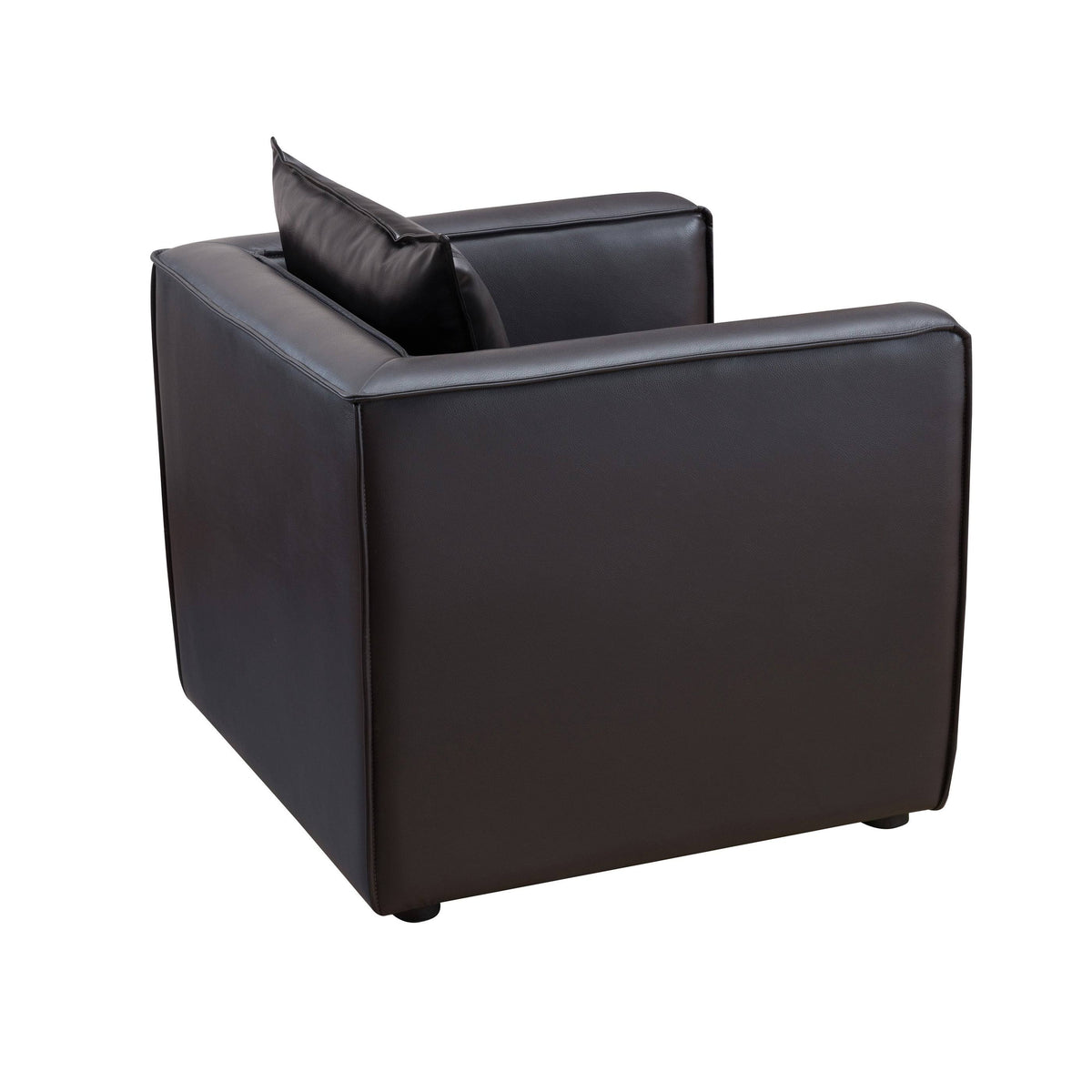 Distressed Grey Vinyl Padded Accent Chair Y18173
