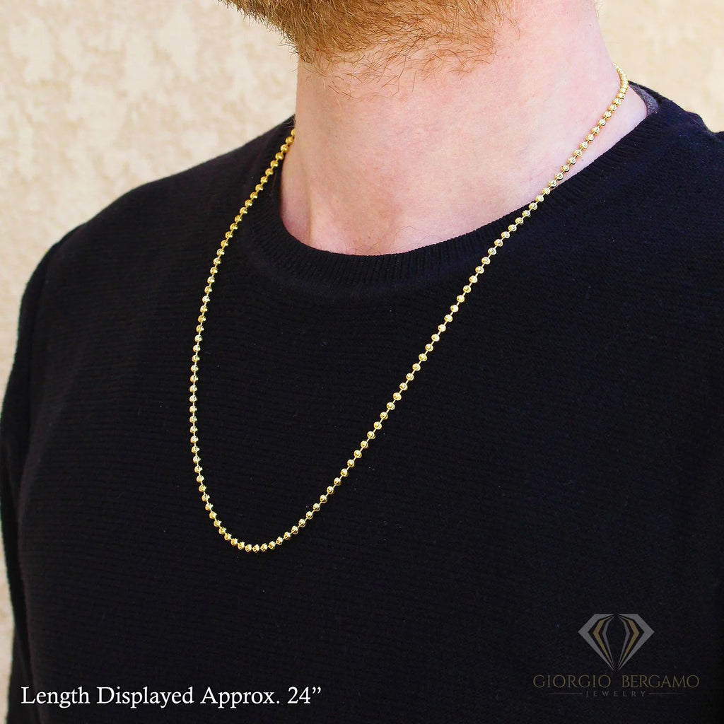 Yellow Gold Sterling Silver Dog Tag Necklace 16" - 36" K6830
