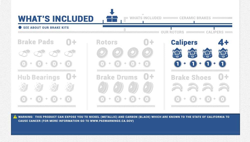 Front + Rear [4] Semi-Loaded Caliper Assembly Set Kit B684670