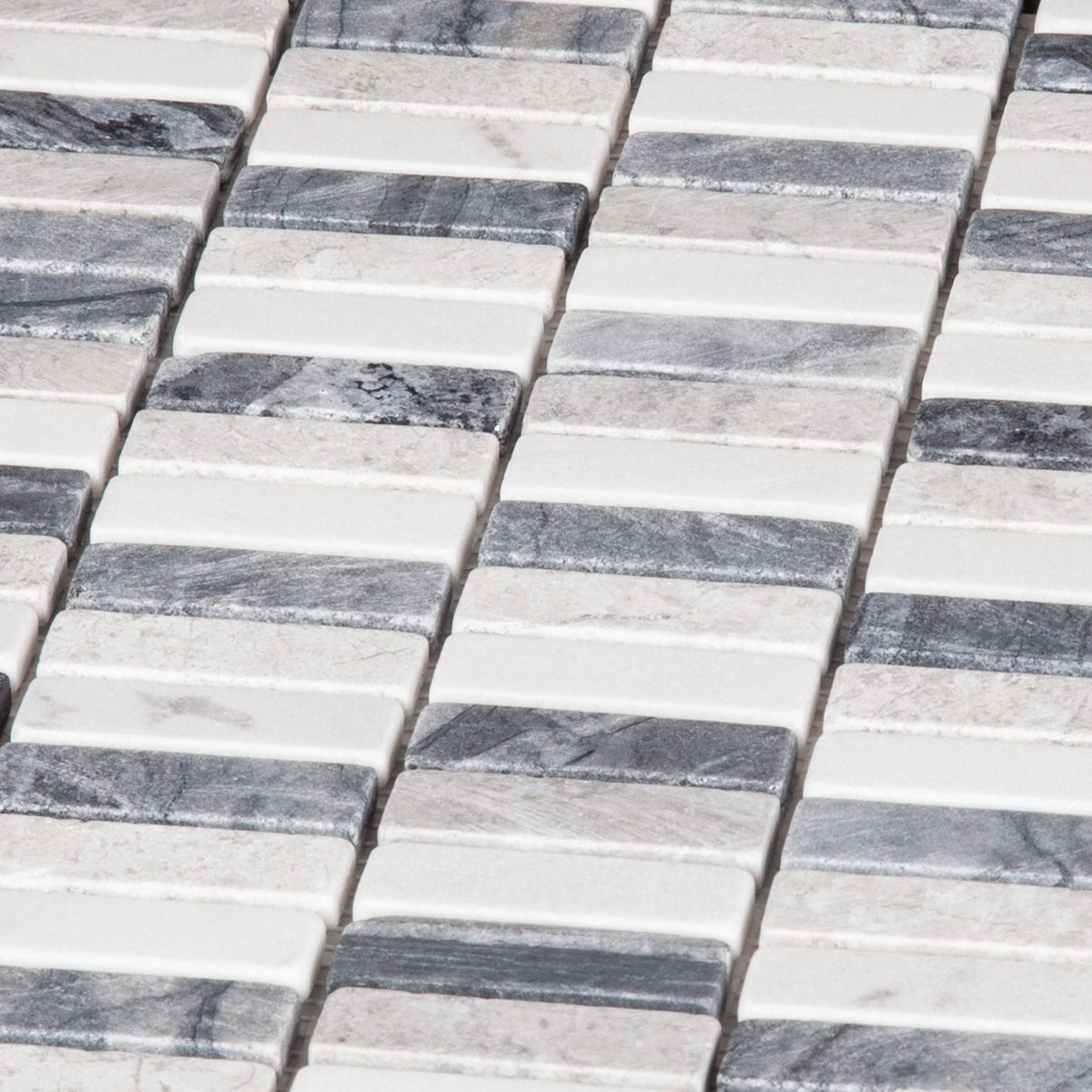 Beige Grey White Mosaic Subway Tile W6229