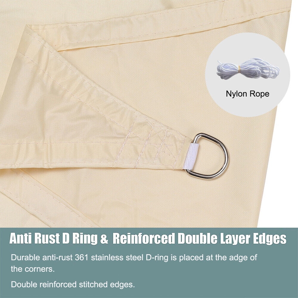 Cream Waterproof Triangle Shade Sail D417