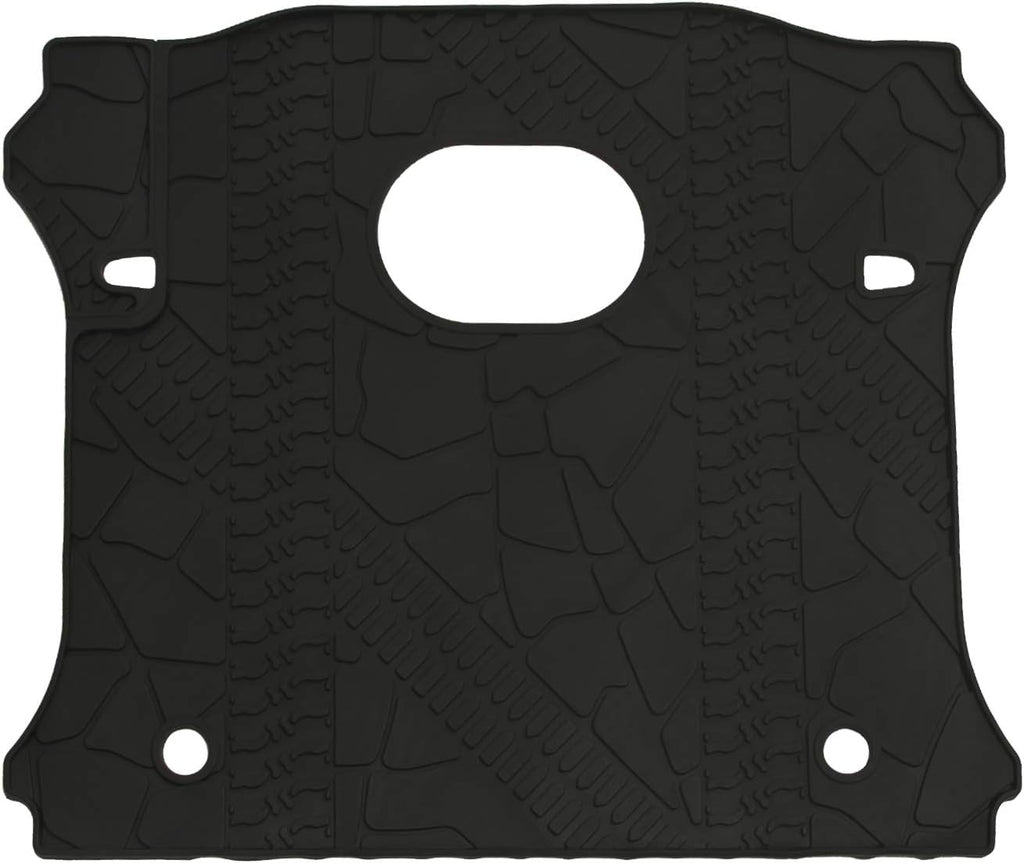 Black Rear Trunk Cargo Floor Mat for 4 Door Wrangler with Subwoofer Mat Cutout E770481