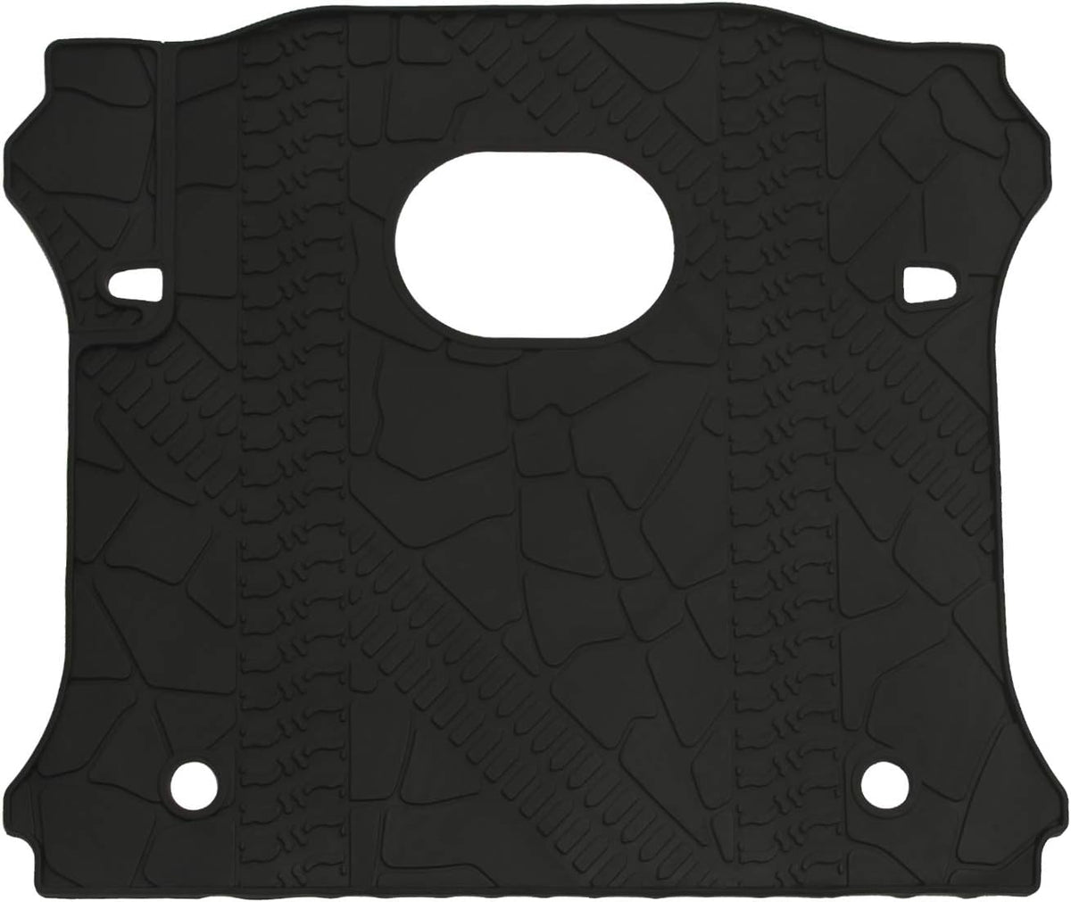 Black Rear Trunk Cargo Floor Mat for 4 Door Wrangler with Subwoofer Mat Cutout E770481