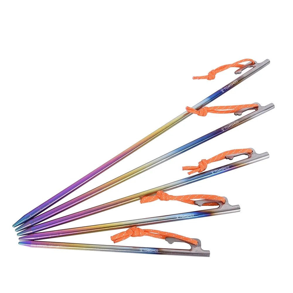 Titanium Tent Stakes 6pcs Ultralight with Reflective Loop (30cm) G821678