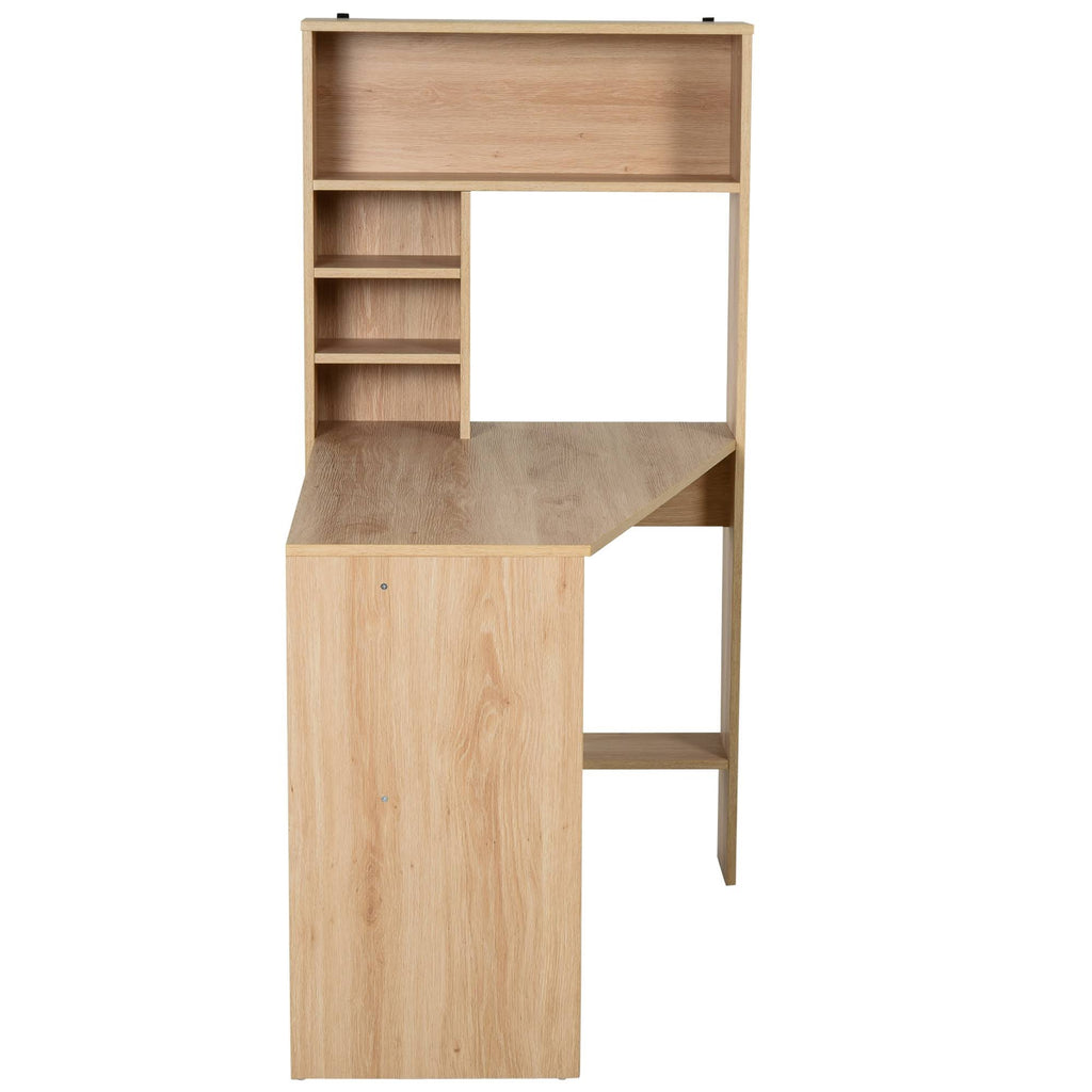 Oak Wooden Computer Desk with Storage Shelf W9150