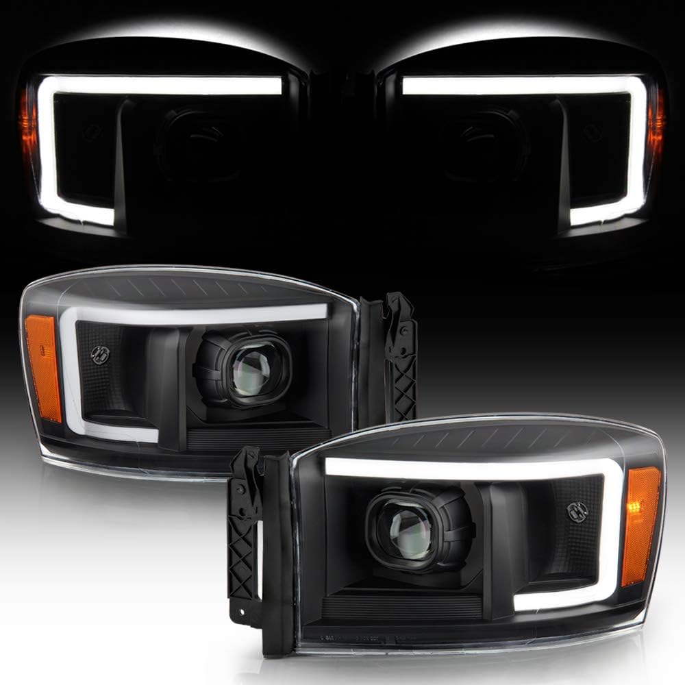 Black Housing LED Projector Headlights for Dodge Ram 1500 2500 3500 Pickup D725