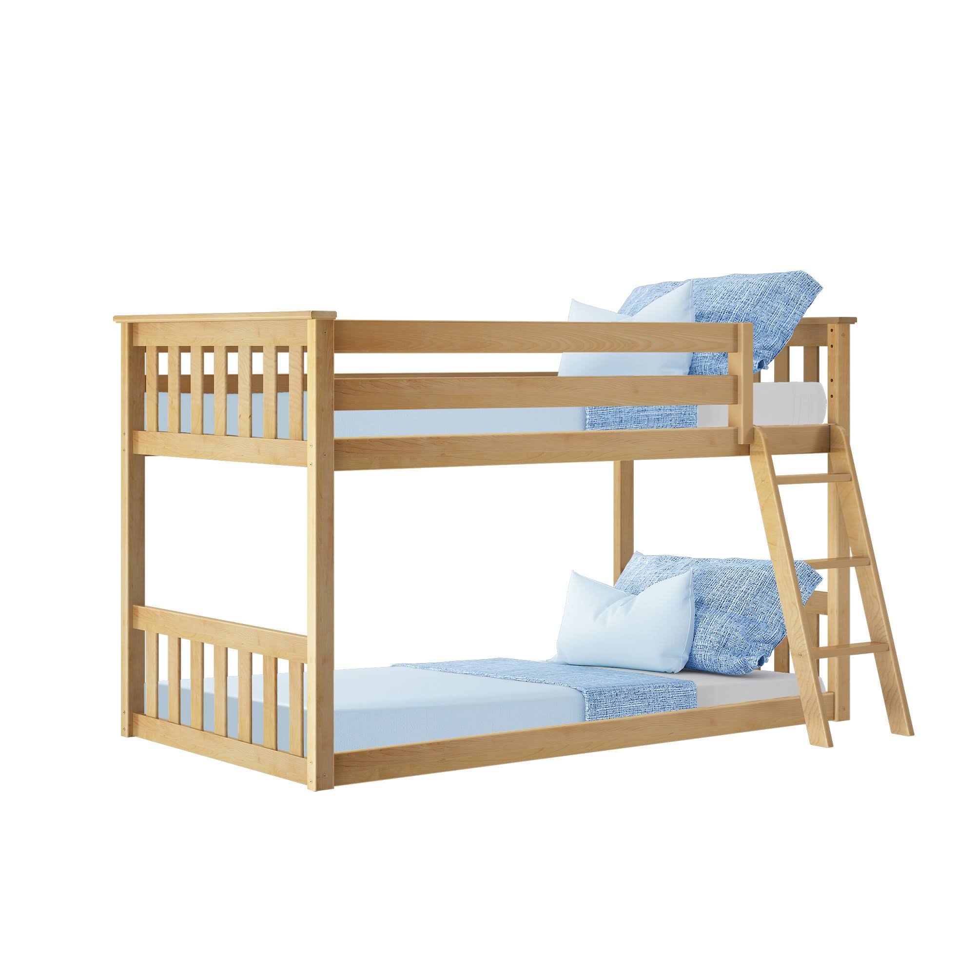 Twin Over Twin Low Bunk Bed, Natural I23336