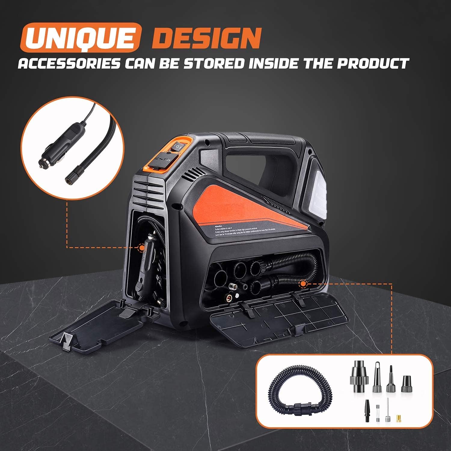 Car Tire Inflator Portable Air Compressor with Pressure Gauge, Pack of 2 Z51808