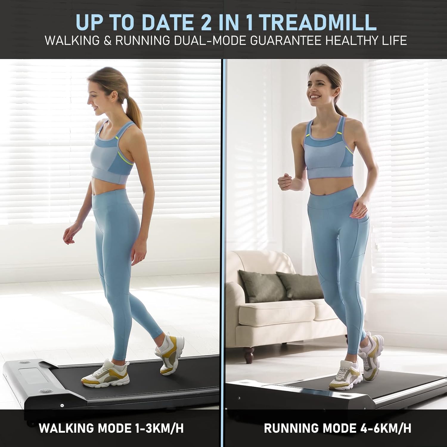 2 in 1 Under Desk Treadmill with Remote Control J7326