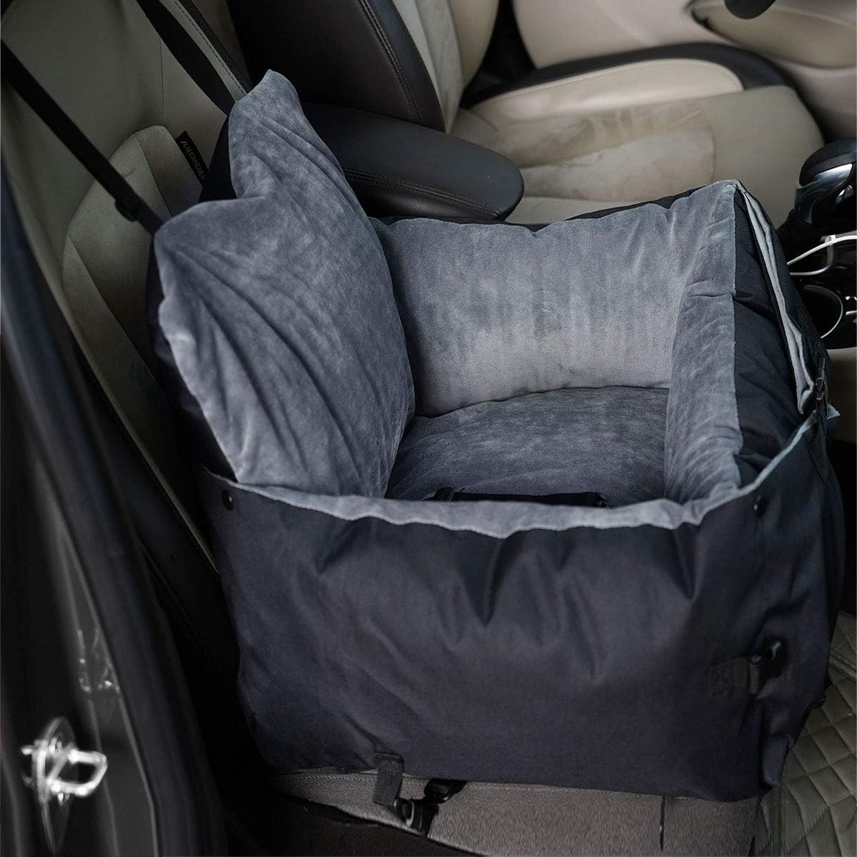 2-in-1 Dog Car Bed with Clip-on Safety Leash & Removable Washable Cover Pack of 2 M58777