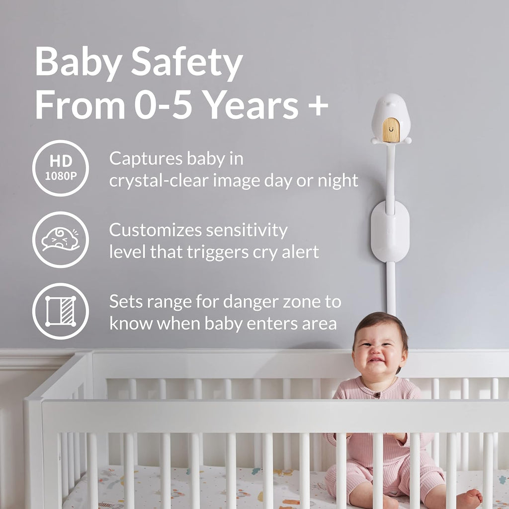 Smart Baby Monitor with Wall Mount, 1080p HD Night Vision Camera, 2-Way Audio M4696