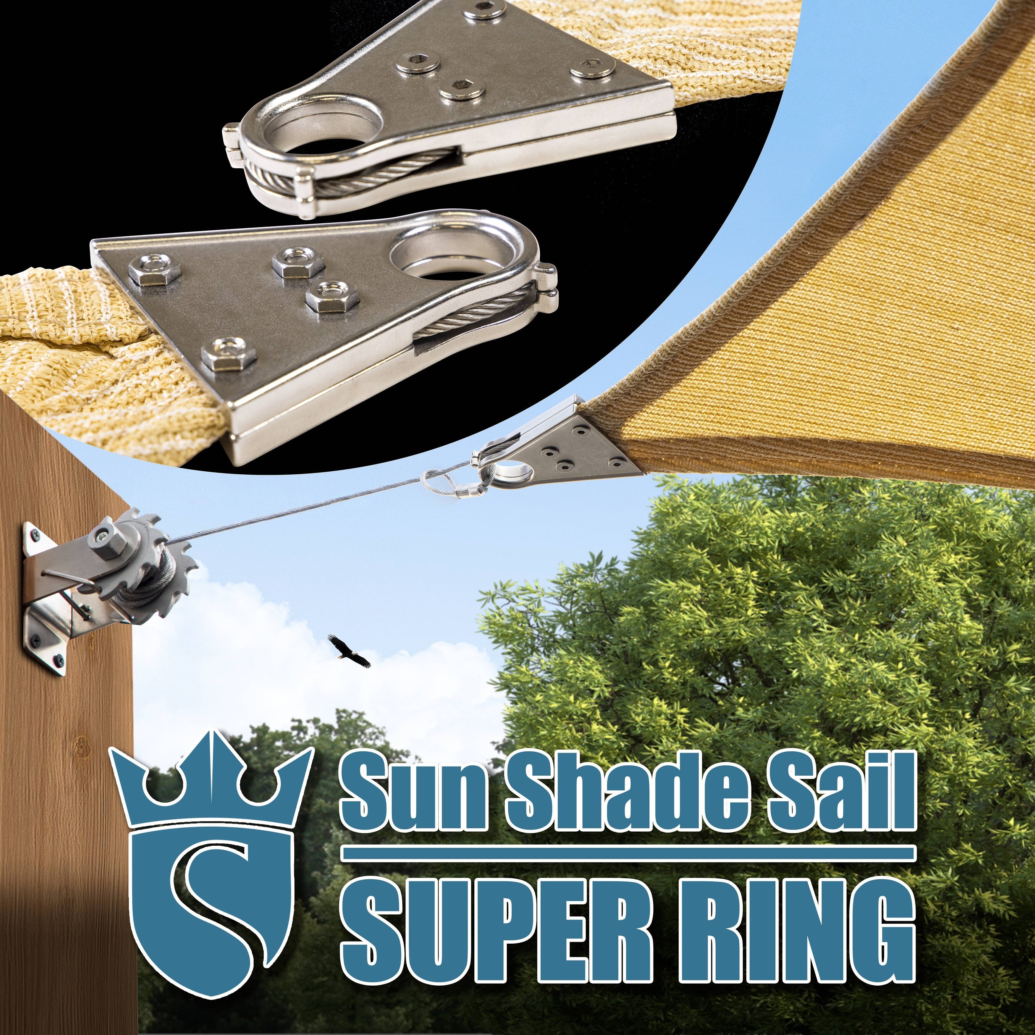 Beige 12' x 12' HDPE Mesh Sun Shade Sail Canopy G291