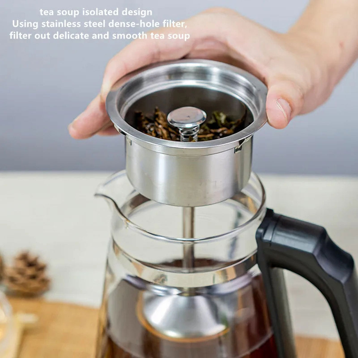 Glass Water Kettle Thermo Pot Coffee Water Boiler 220v Kitchen Appliances Tea Infuser C334