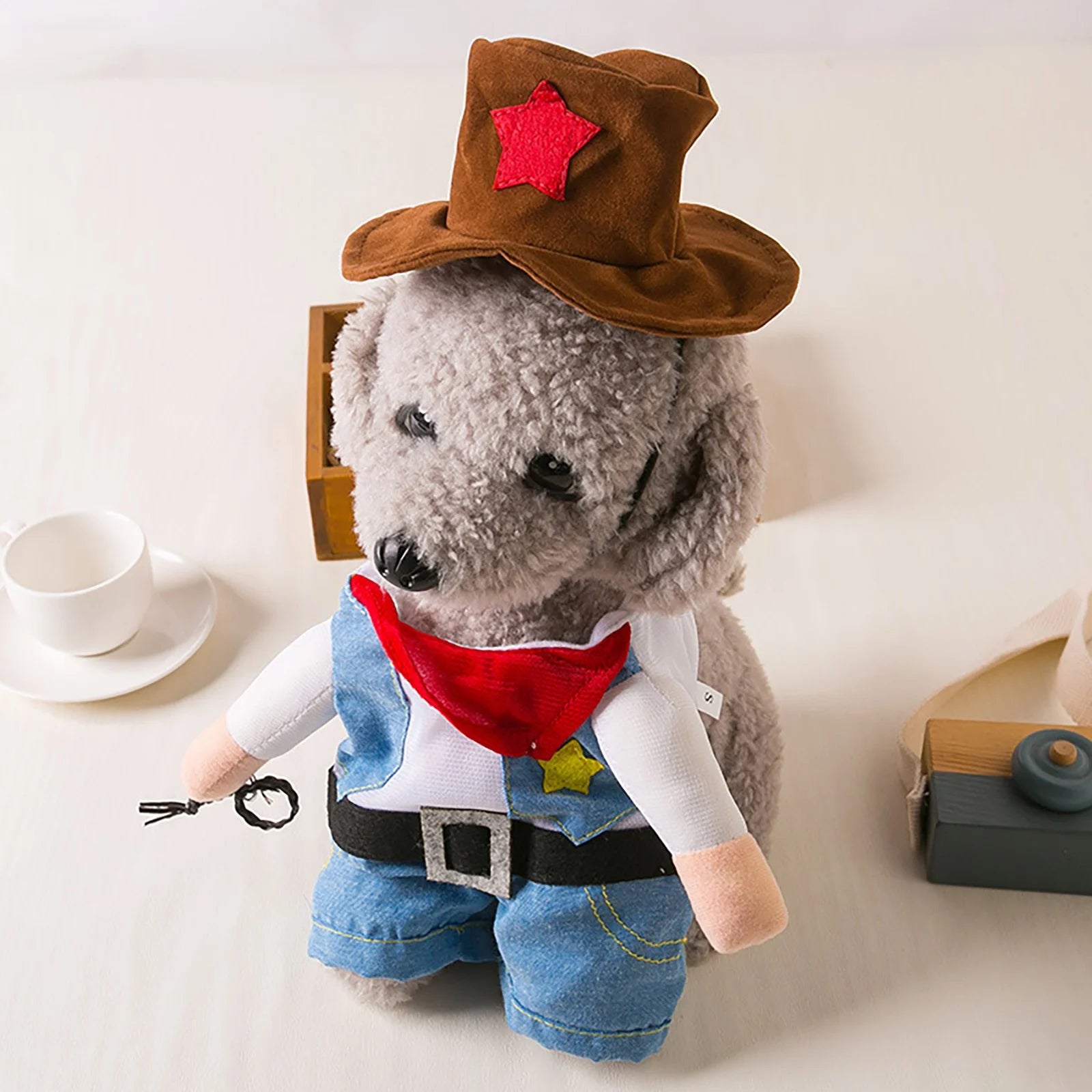 Cowboy Teddy Bear Bull Standing Up O3218