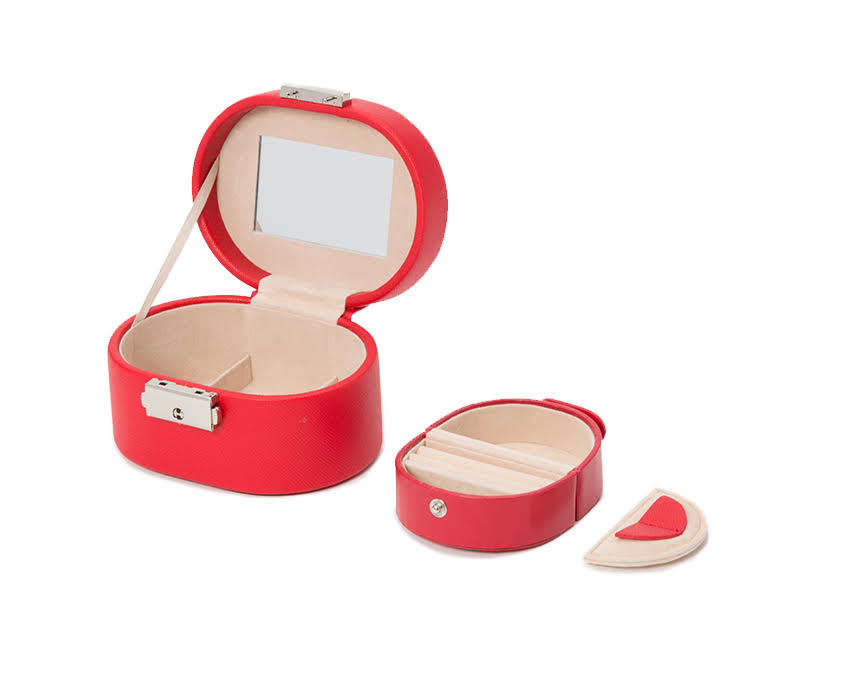 Red Saffiano Mini Oval Box A93797