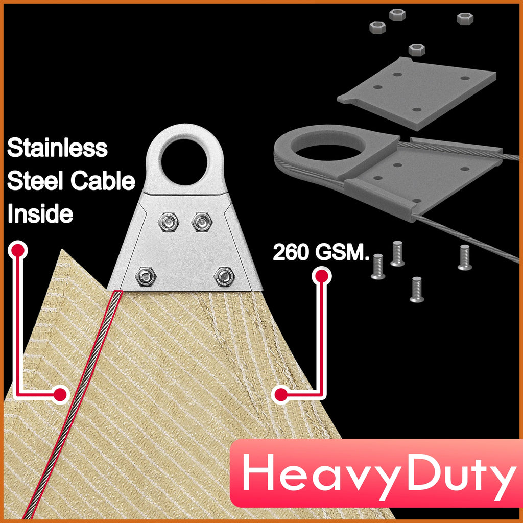 Brown Square Sun Shade Sail Canopy Structure R909043