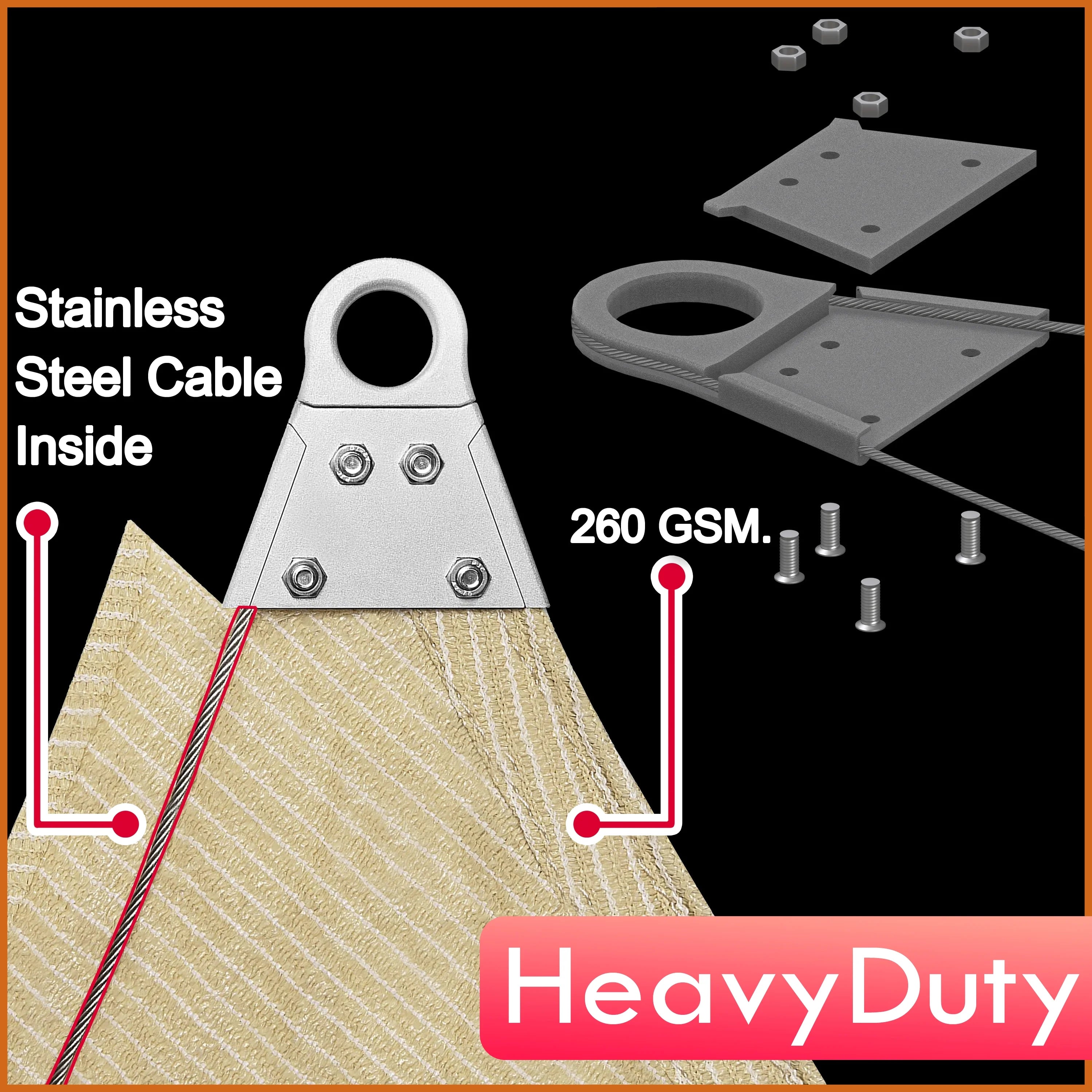 Brown Square Sun Shade Sail Canopy Structure R909043