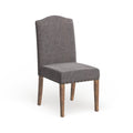 Rustic Brown Fabric Dining Chairs Set of 2 T918