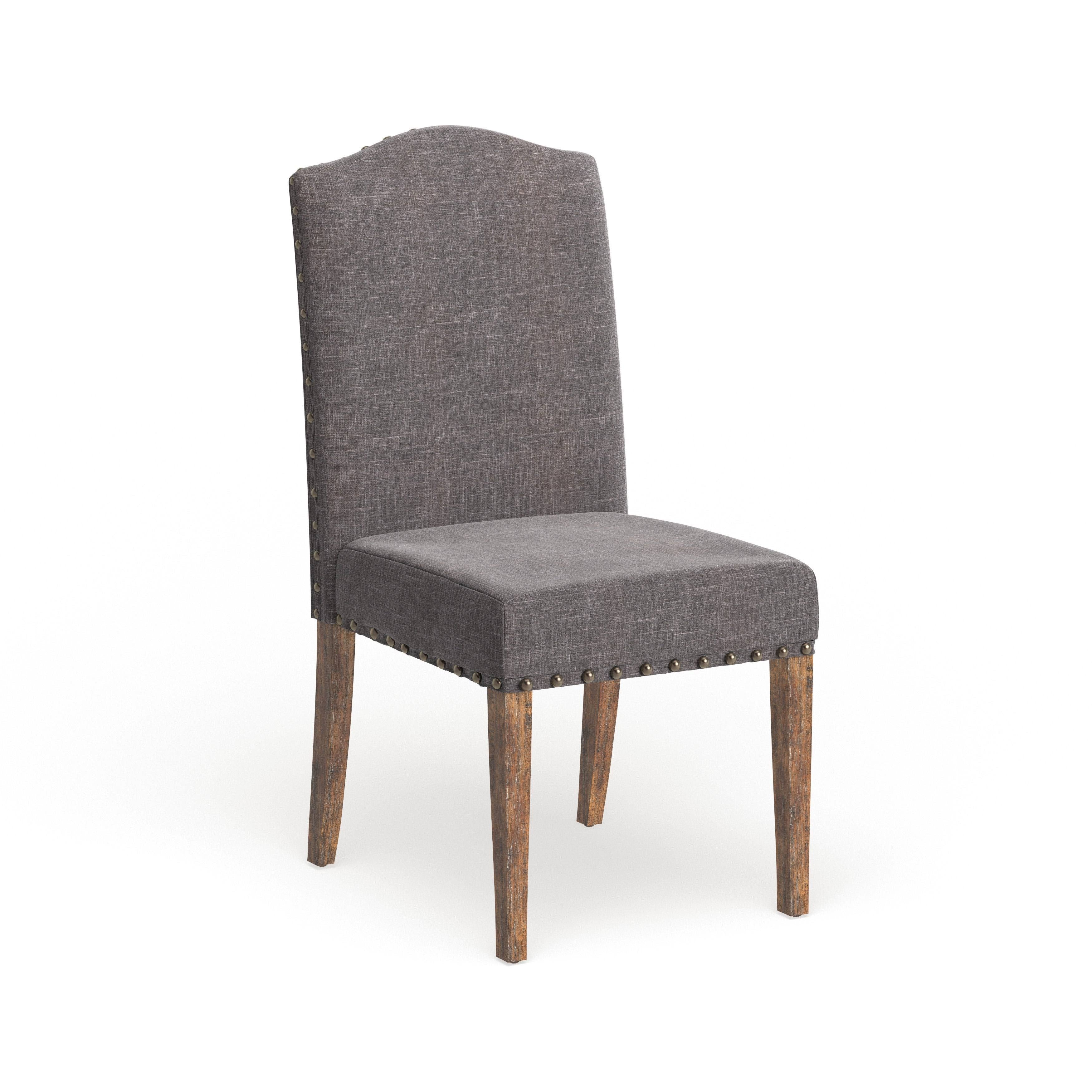 Rustic Brown Fabric Dining Chairs Set of 2 T918