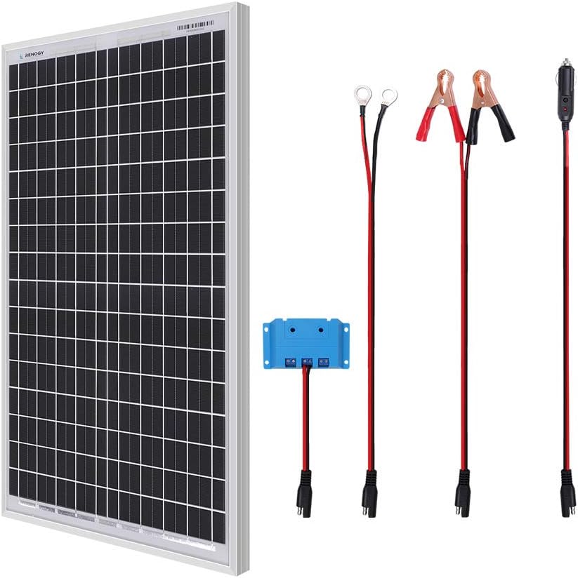 50W Monocrystalline 12V Solar Panel Kit with 10A PWM LCD Charge Controller and USB Ports U54100