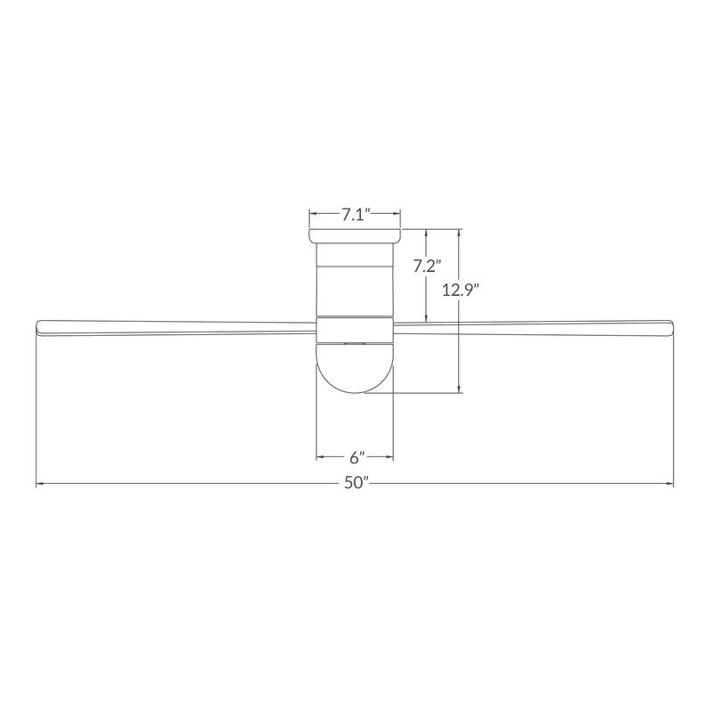 White Cirrus Flush Mount DC Ceiling Fan B40676