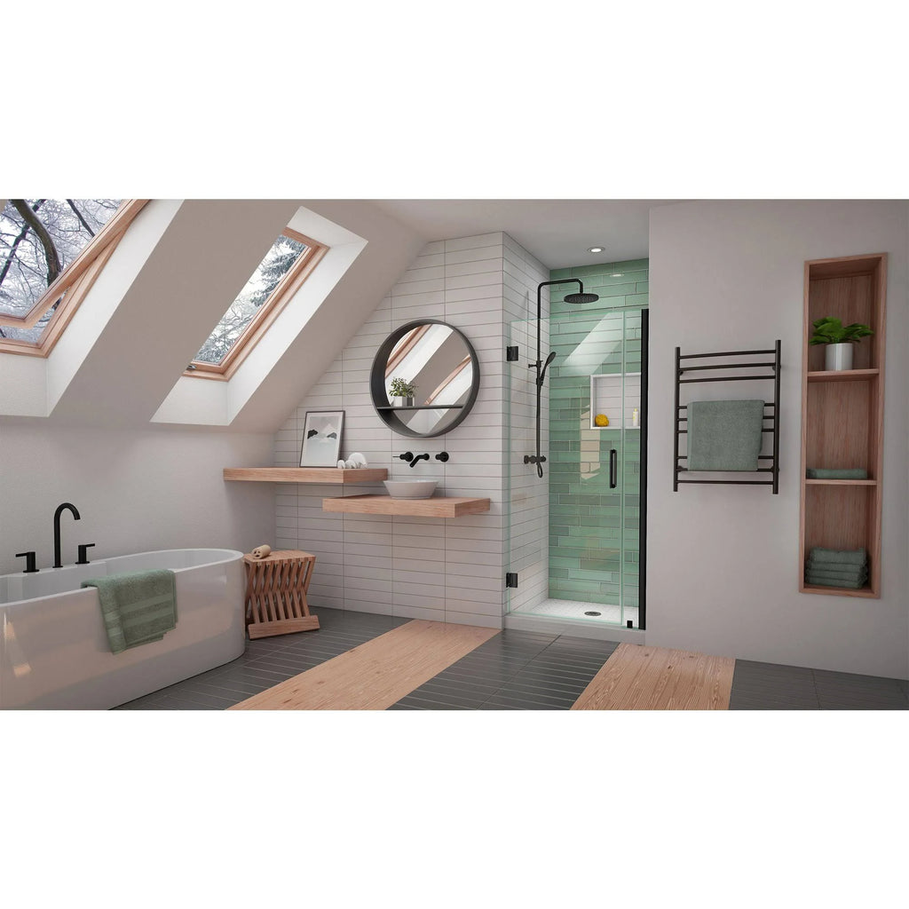 Satin Black Frameless Hinged Shower Door K1907