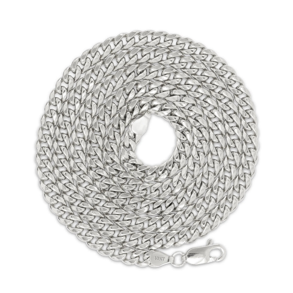 10k White Gold Miami Cuban Link Chain Necklace 16" - 30" T8113