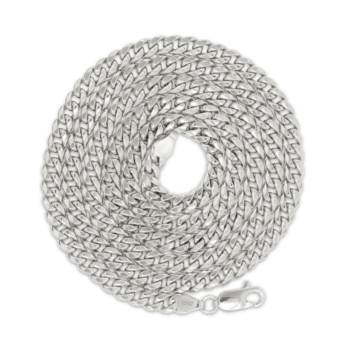 10k White Gold Miami Cuban Link Chain Necklace 16" - 30" T8113