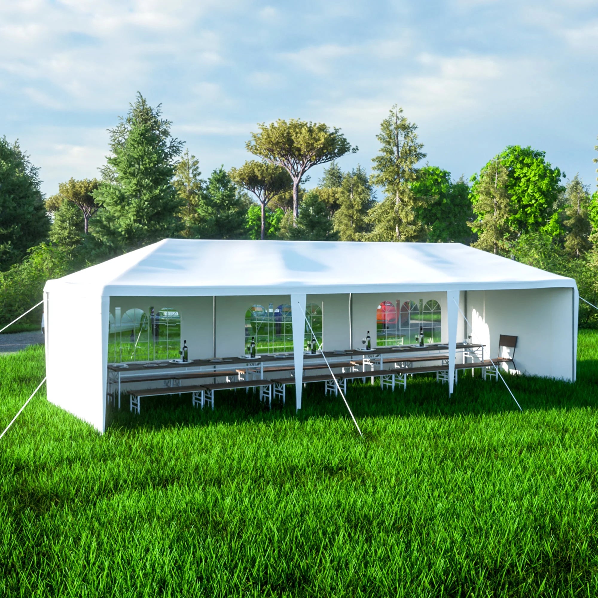 10x30' Outdoor Canopy Tent with 8 Removable Sidewalls M6589