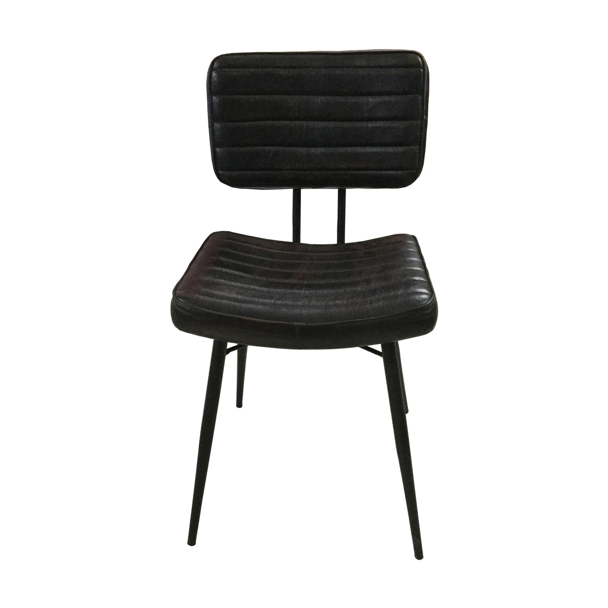 Tufted Padded Cushion Side Chairs (Set of 2) Camel Black Finish V7815