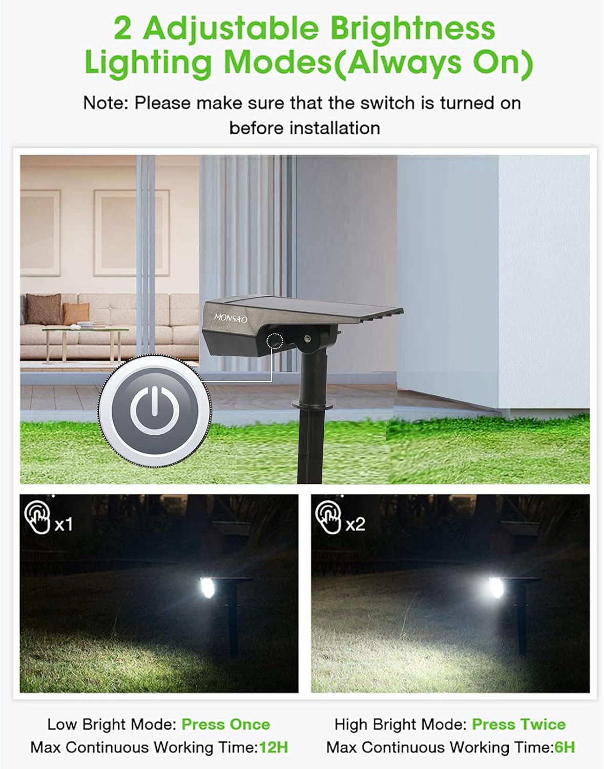 2 Pack IP65 Waterproof Solar Spot Lights O260135