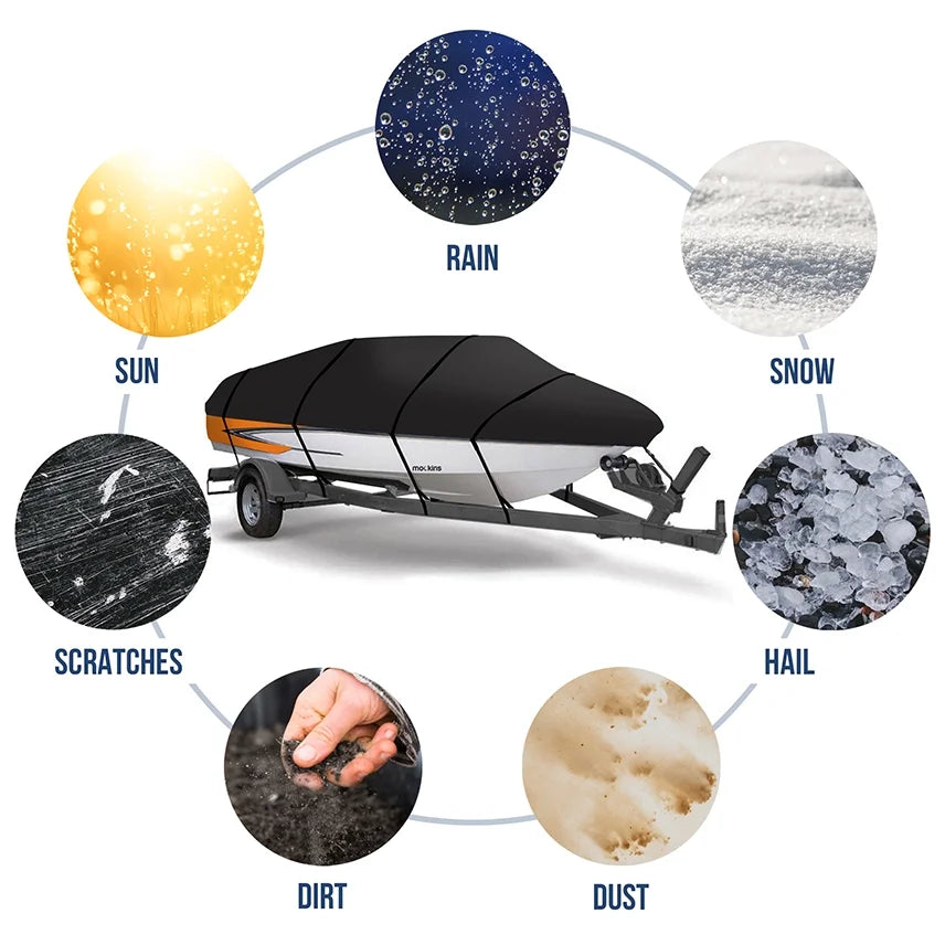 600D Polyester Oxford Trailerable Boat Cover W669