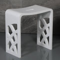 White Matte Bathroom Shower Stool C355251
