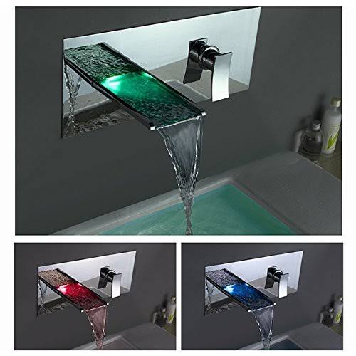 Chrome Finish LED Waterfall Bathroom Faucet O99204