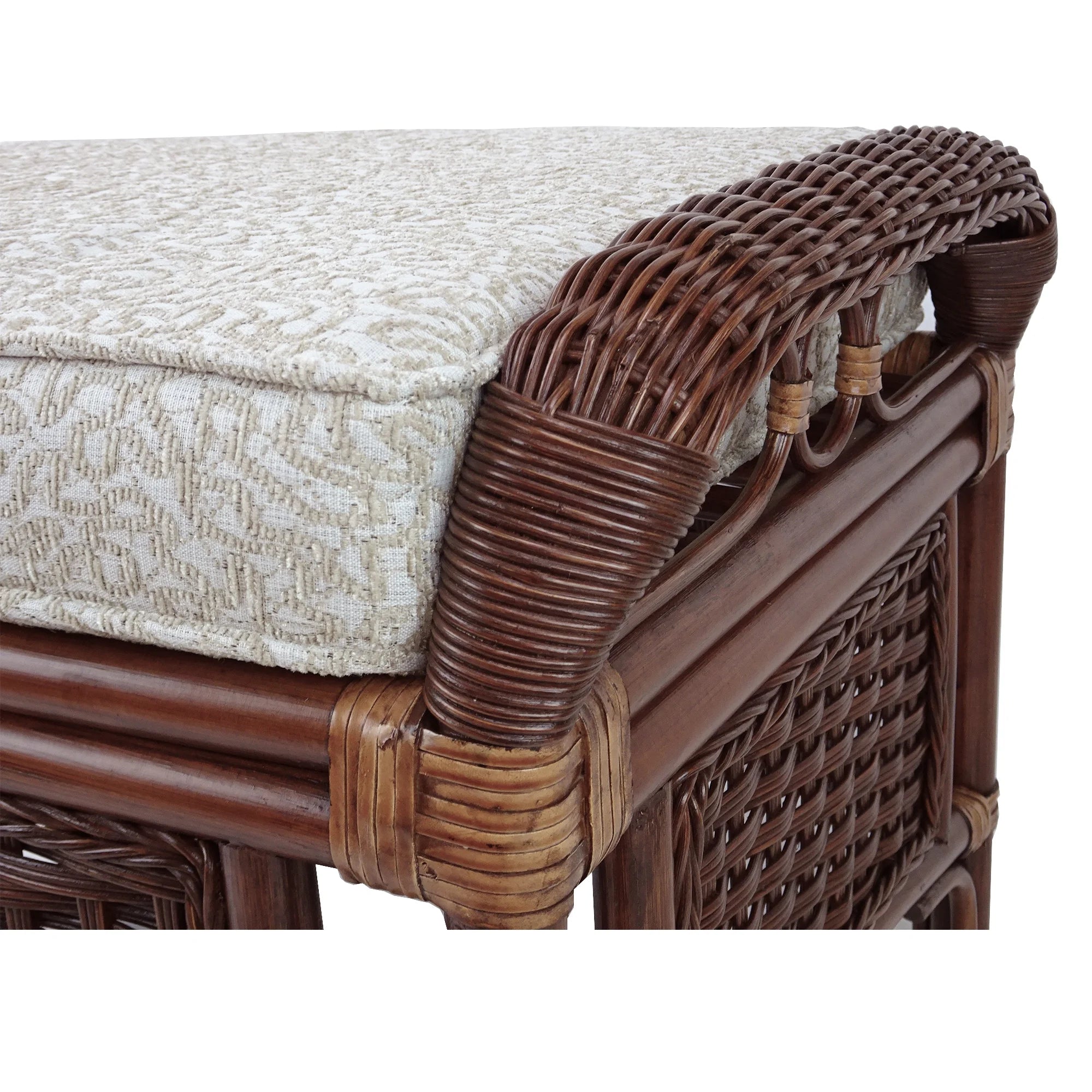 Natural Rattan Ottoman with Cushion U971