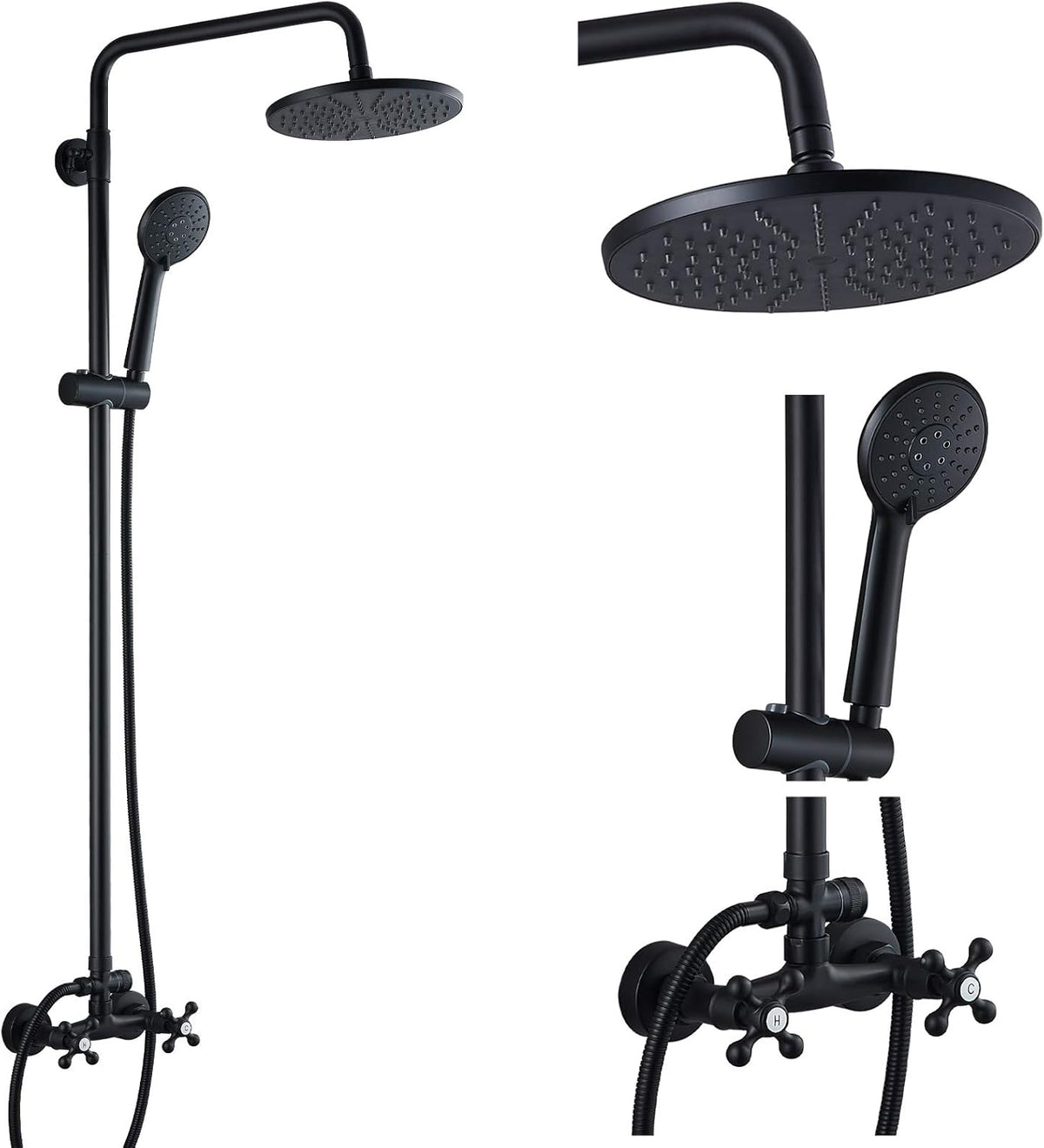 8 Inch Rainfall Shower Head with Handheld Spray Combo Set T464441