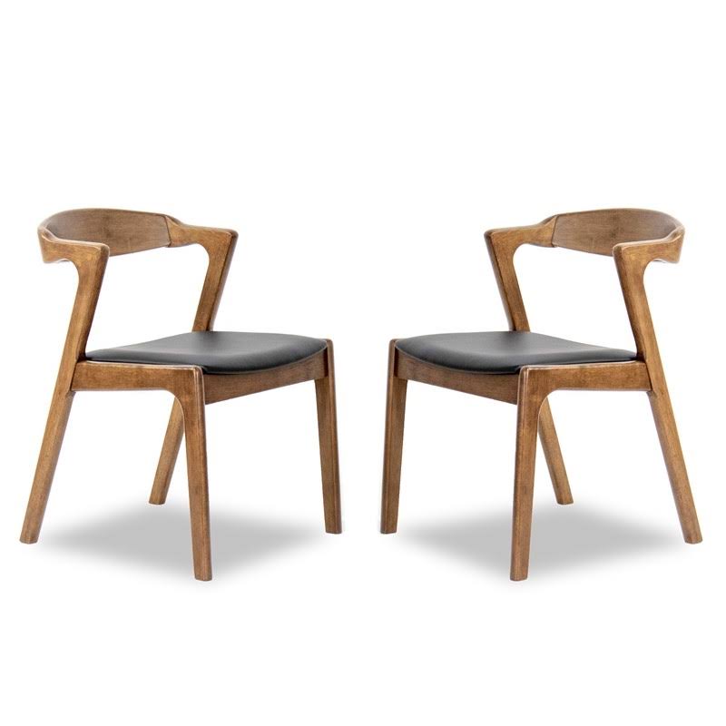 Black PU Leather Dining Chair (Set of 2) X878633