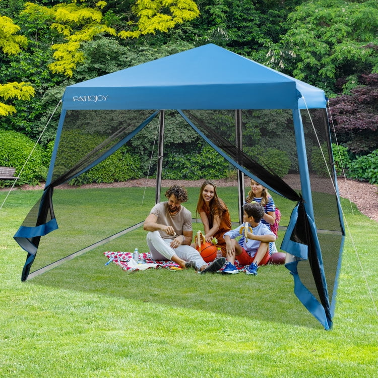10 x 10 Feet Pop Up Canopy with Mesh Sidewalls G94346