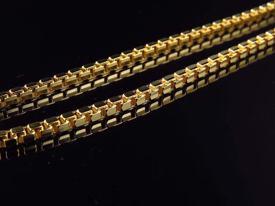 10K Yellow Gold Box Chain Necklace 24-30 Ins P361804