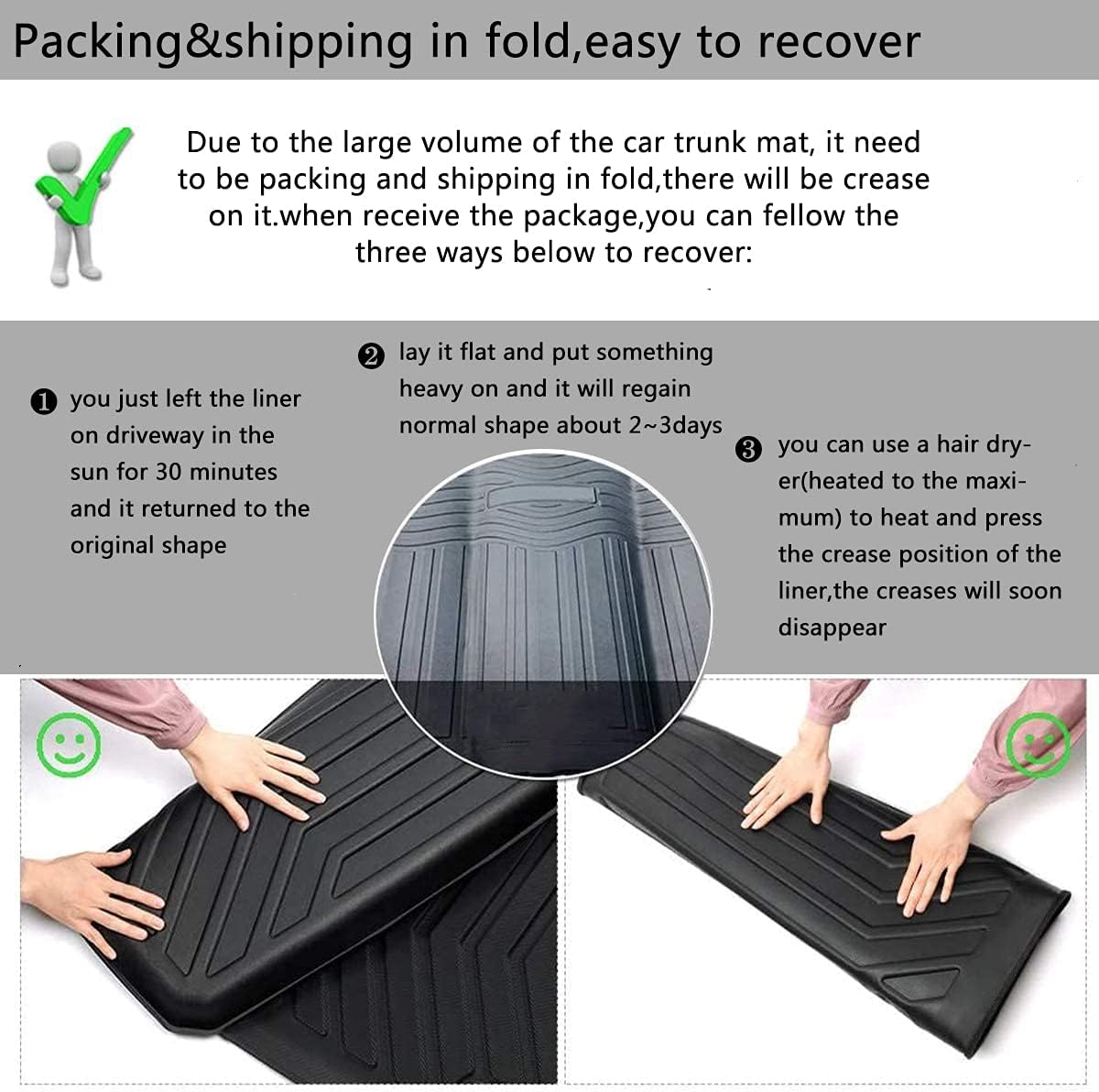 Black All-Weather Cargo Liner Trunk Mat V1416
