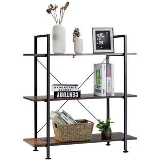 Rustic Brown 3-Tier Bookshelf K493